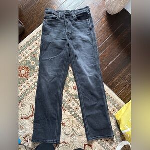 Re/Done Dark Gray / Black Wide Leg Jeans